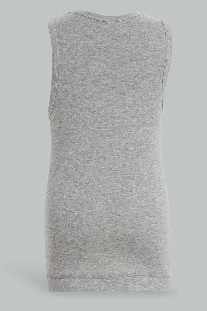 Redtag-White/Grey-3-Pack-Vest-Basic-Vests-Boys-2 to 8 Years