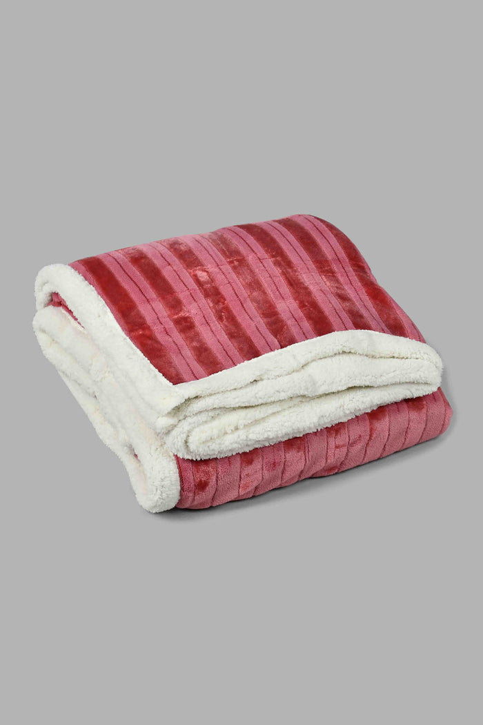 Redtag-Purple-Reversible-Textured-Blanket-(Single-Size)-Blankets-Home-Bedroom-