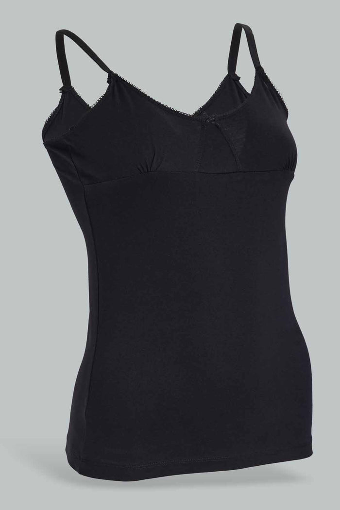 Redtag-Black-X-Black-Vest-(2Pack)-365,-Category:Vests,-Colour:Black,-Deals:New-In,-Filter:Senior-Girls-(8-to-14-Yrs),-GSR-Vests,-New-In-GSR-APL,-Non-Returnable,-Non-Sale,-Section:Girls-(0-to-14Yrs)-Senior-Girls-9 to 14 Years