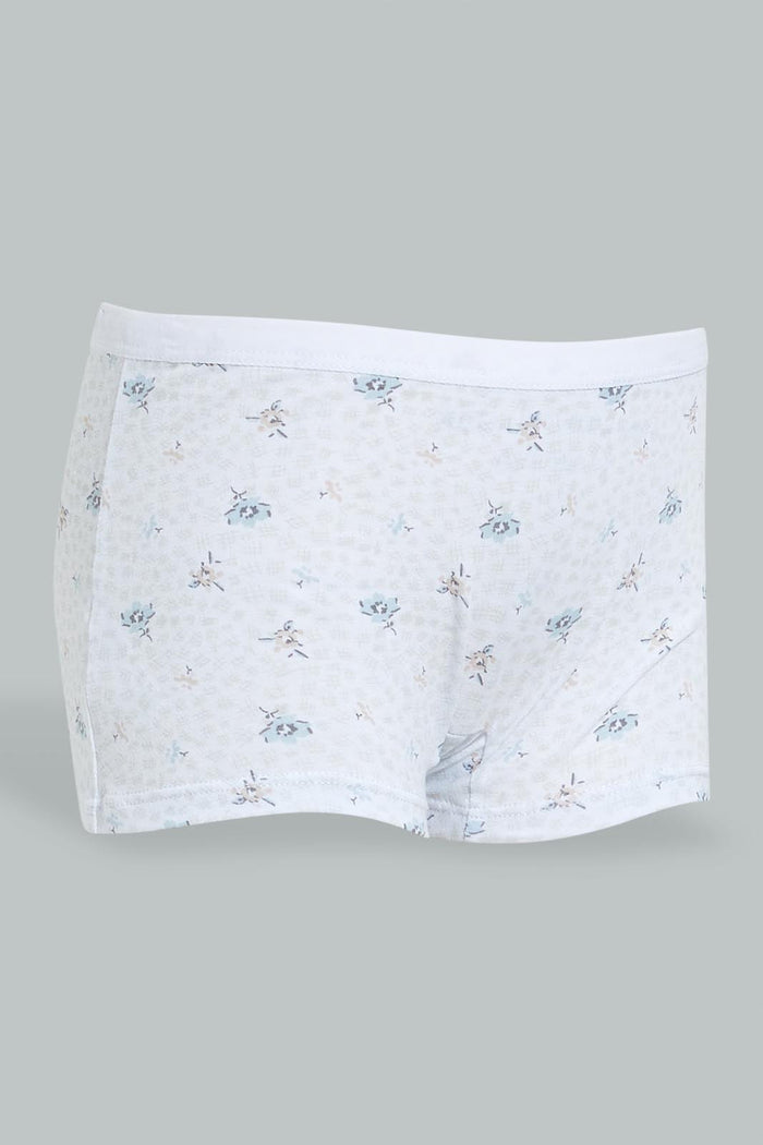 Redtag-White-Floral-/Grey-Melange-Boxer-Brief-(2Pack)-365,-Character,-Colour:Assorted,-Filter:Senior-Girls-(9-to-14-Yrs),-GSR-Briefs,-New-In,-New-In-GSR,-Non-Sale,-Section:Kidswear-Senior-Girls-9 to 14 Years