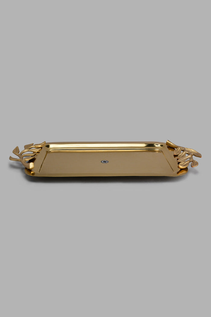 Redtag-Gold-Rectangle-Tray-(Large)-Category:Trays,-Colour:Gold,-DANDELION,-Filter:Home-Dining,-HMW-DIN-Sew-Serveware,-New-In,-New-In-HMW-DIN,-Non-Sale,-S22B,-Section:Homewares-Home-Dining-