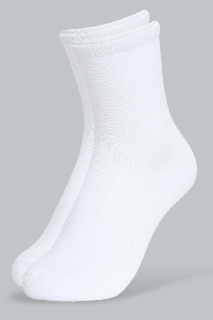 Redtag-White-5-Pack-Long-Length-Socks-Ankle-Length-Boys-2 to 8 Years