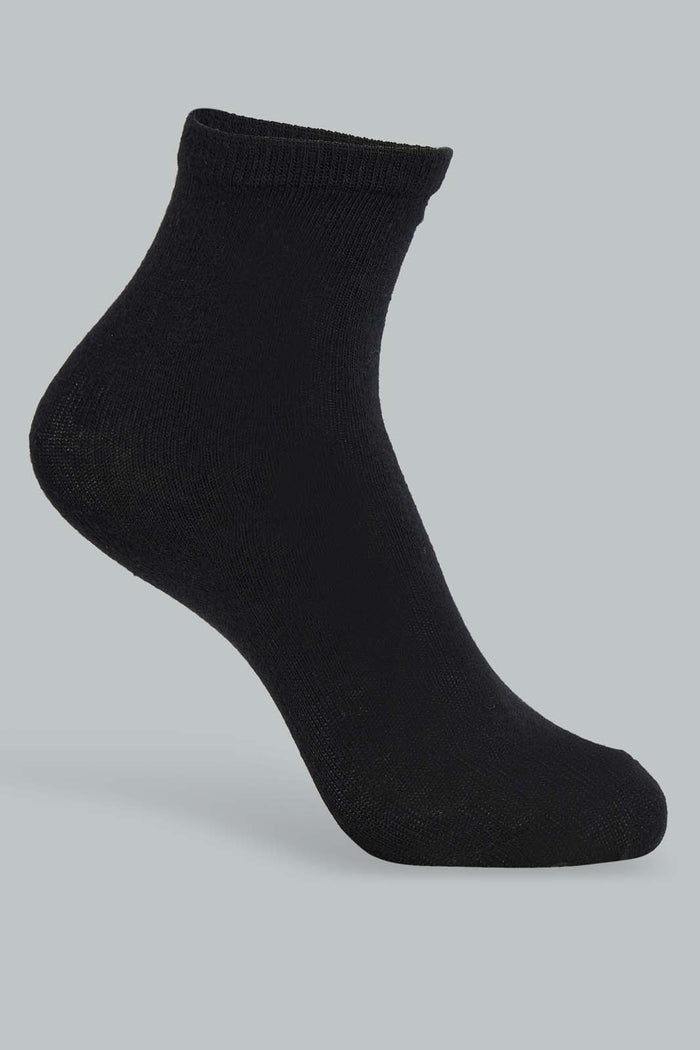 Redtag-Black-5-Pack-Long-Length-Socks-Ankle-Length-Boys-2 to 8 Years