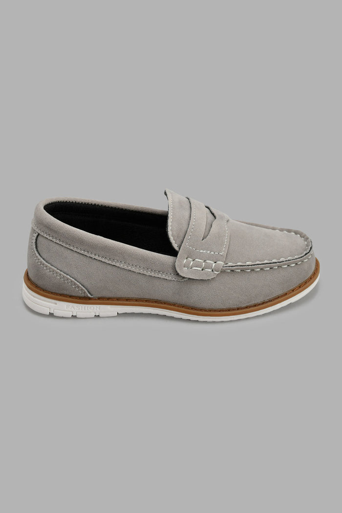 Redtag-Grey-Penny-Loafer-Loafers-Boys-3 to 5 Years