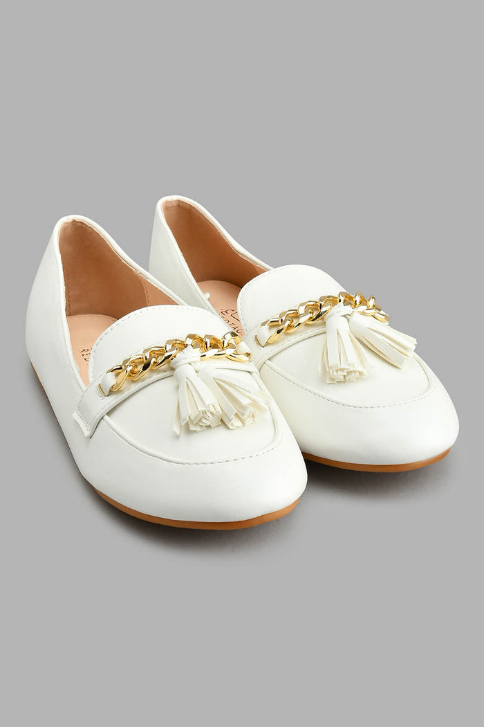 Redtag-White-Chain-Mule-Colour:White,-Filter:Girls-Footwear-(5-to-14-Yrs),-GSR-Casual-Shoes,-New-In,-New-In-GSR-FOO,-Non-Sale,-S22A,-Section:Kidswear-Senior-Girls-5 to 14 Years