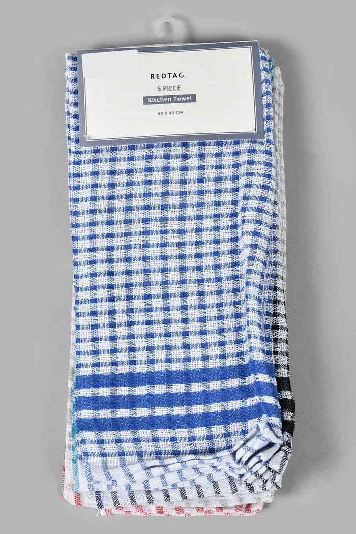 Redtag-Blue-Kitchen-Towel-(5-Piece)-Kitchen-Towels-Home-Dining-