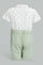 Redtag-Mint-And-White-Romper-With-Suspender-Rompers-Baby-0 to 12 Months