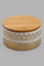 Redtag-Gold-Round-Canister-With-Bamboo-Lid-(Small)-Category:Canisters-And-Jars,-Colour:Gold,-Deals:New-In,-Festive,-Filter:Home-Dining,-HMW-DIN-Sto-Storage,-New-In-HMW-DIN,-Non-Sale,-Section:Homewares,-W22A-Home-Dining-