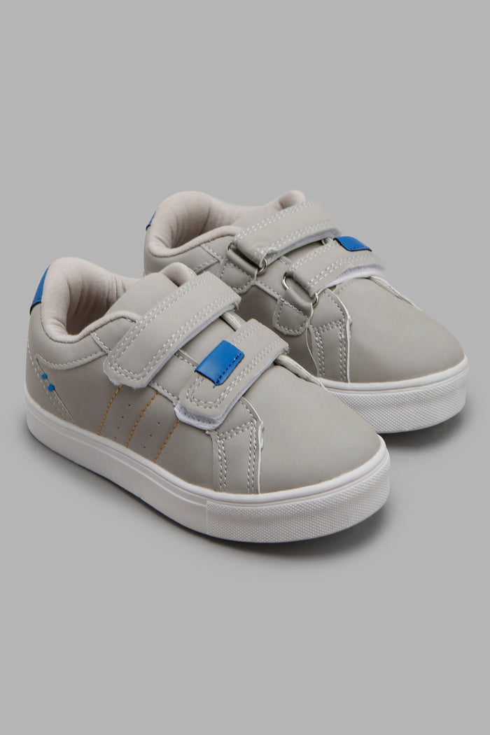 Redtag-Pale-Grey-Velcro-Strap-Sneaker-Category:Shoes,-Colour:Grey,-Filter:Boys-Footwear-(1-to-3-Yrs),-INB-Sandals,-New-In,-New-In-INB-FOO,-Non-Sale,-Section:Boys-(0-to-14Yrs),-W22O-Infant-Boys-1 to 3 Years