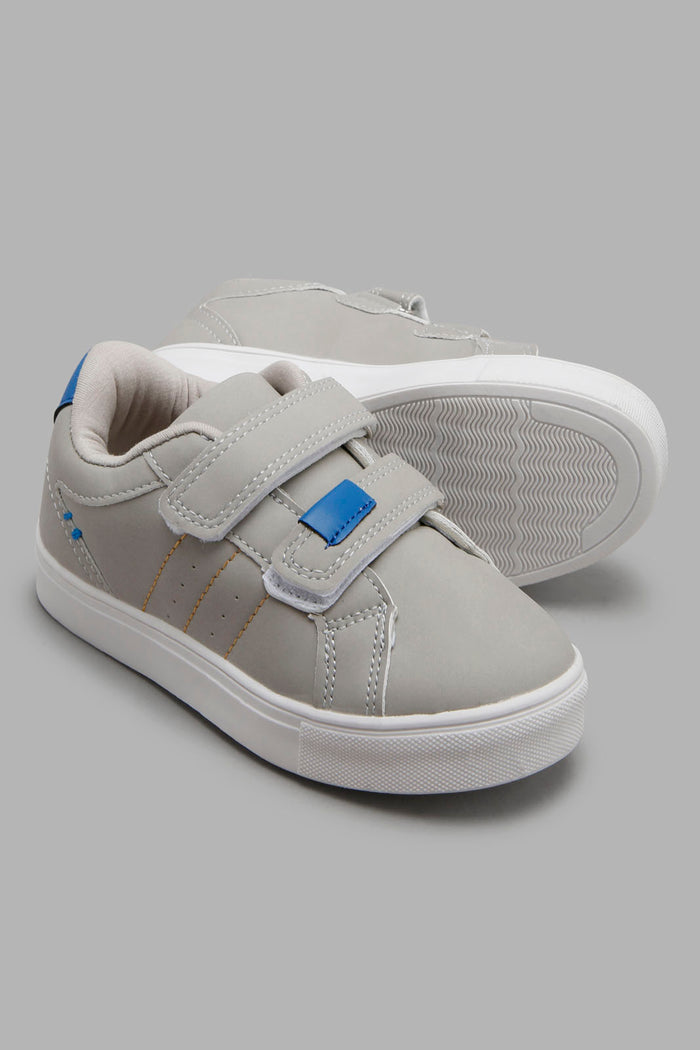 Redtag-Pale-Grey-Velcro-Strap-Sneaker-Category:Shoes,-Colour:Grey,-Filter:Boys-Footwear-(1-to-3-Yrs),-INB-Sandals,-New-In,-New-In-INB-FOO,-Non-Sale,-Section:Boys-(0-to-14Yrs),-W22O-Infant-Boys-1 to 3 Years