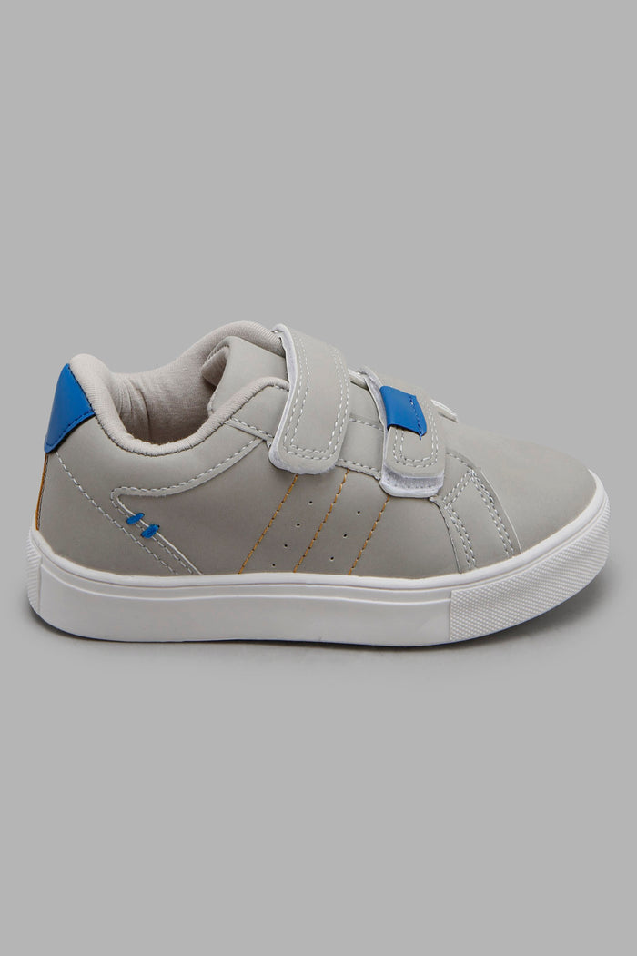 Redtag-Pale-Grey-Velcro-Strap-Sneaker-Category:Shoes,-Colour:Grey,-Filter:Boys-Footwear-(1-to-3-Yrs),-INB-Sandals,-New-In,-New-In-INB-FOO,-Non-Sale,-Section:Boys-(0-to-14Yrs),-W22O-Infant-Boys-1 to 3 Years