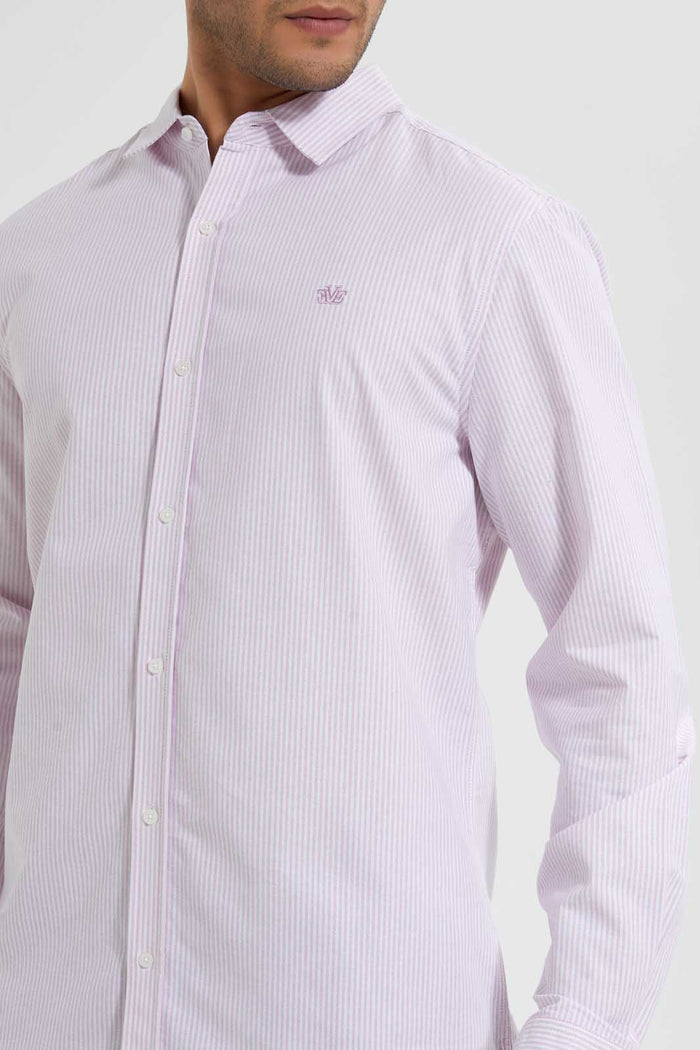 Redtag-Pink-Stripes-Oxford-Shirt-Casual-Shirts-Men's-