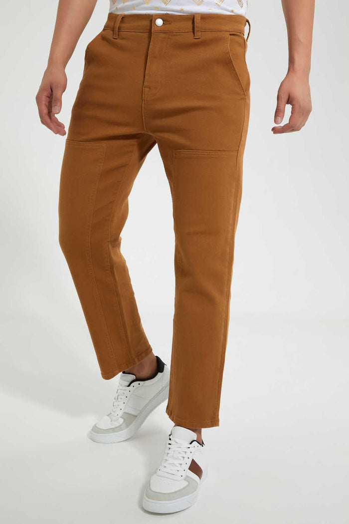 Redtag-Brown-Cut-&-Sew-Trouser-Chinos-Men's-