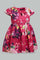 Redtag-Fuschia-Floral-Printed-Dress-Dresses-Infant-Girls-3 to 24 Months