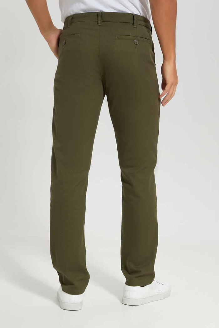 Redtag-Olive-Straight-Fit-Chino-Category:Trousers,-Colour:Olive,-Dept:Menswear,-Filter:Men's-Clothing,-Men-Trousers,-Non-Sale,-S22A,-Section:Men,-TBL-Men's-