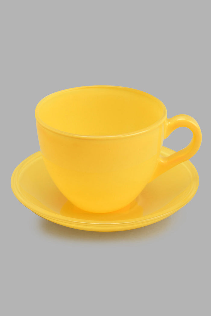 Redtag-Yellow-Glass-Cup-And-Saucer-Cup-And-Saucer-Home-Dining-