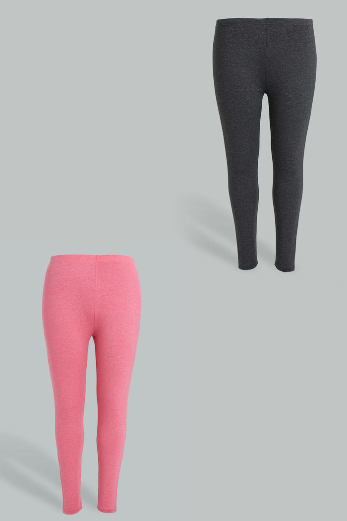 Redtag-Pack-Of-2-Legging--Long-X-Long-Colour:Assorted,-Filter:Plus-Size,-LDP-Leggings,-New-In,-New-In-LDP,-Non-Sale,-S22B,-Section:Women-Women's-