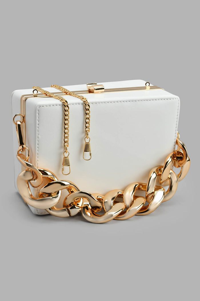 Redtag-White-With-Gold-Chain-Embellished-Evening-Clutch-Clutches-Women-
