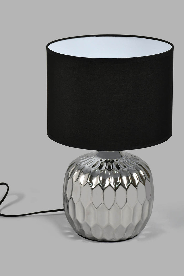 Redtag-Silver-Ceramic-Base-Table-Lamp-Colour:Black,-Colour:Silver,-Filter:Home-Decor,-HMW-HOM-Table-Lamps,-New-In,-New-In-HMW-HOM,-Non-Sale,-S22A,-Section:Homewares-Home-Decor-