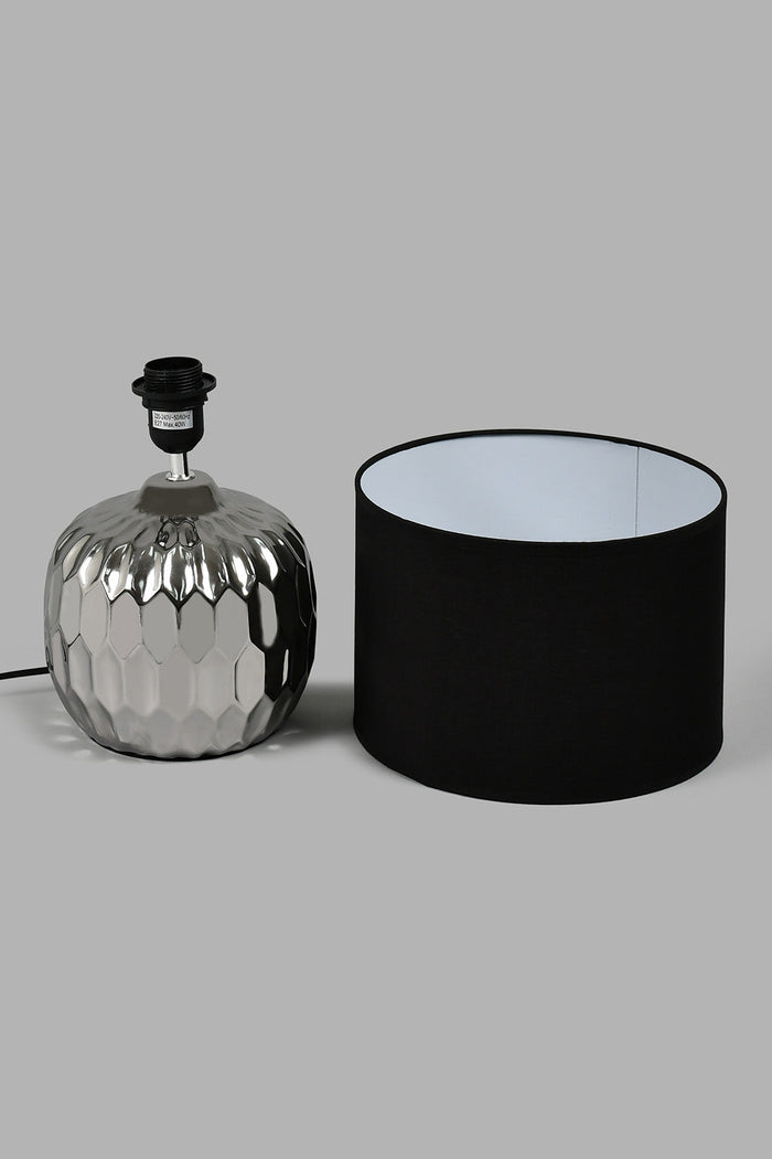 Redtag-Silver-Ceramic-Base-Table-Lamp-Colour:Black,-Colour:Silver,-Filter:Home-Decor,-HMW-HOM-Table-Lamps,-New-In,-New-In-HMW-HOM,-Non-Sale,-S22A,-Section:Homewares-Home-Decor-