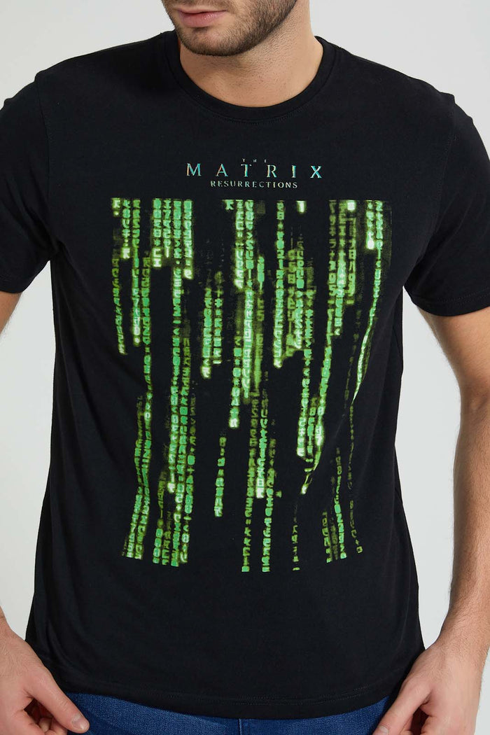 Redtag-Black-Matrix-Crew-Neck-T-Shirt-Colour:Black,-Filter:Men's-Clothing,-Men-T-Shirts,-New-In,-New-In-Men,-Non-Sale,-S22B,-Section:Men-Men's-