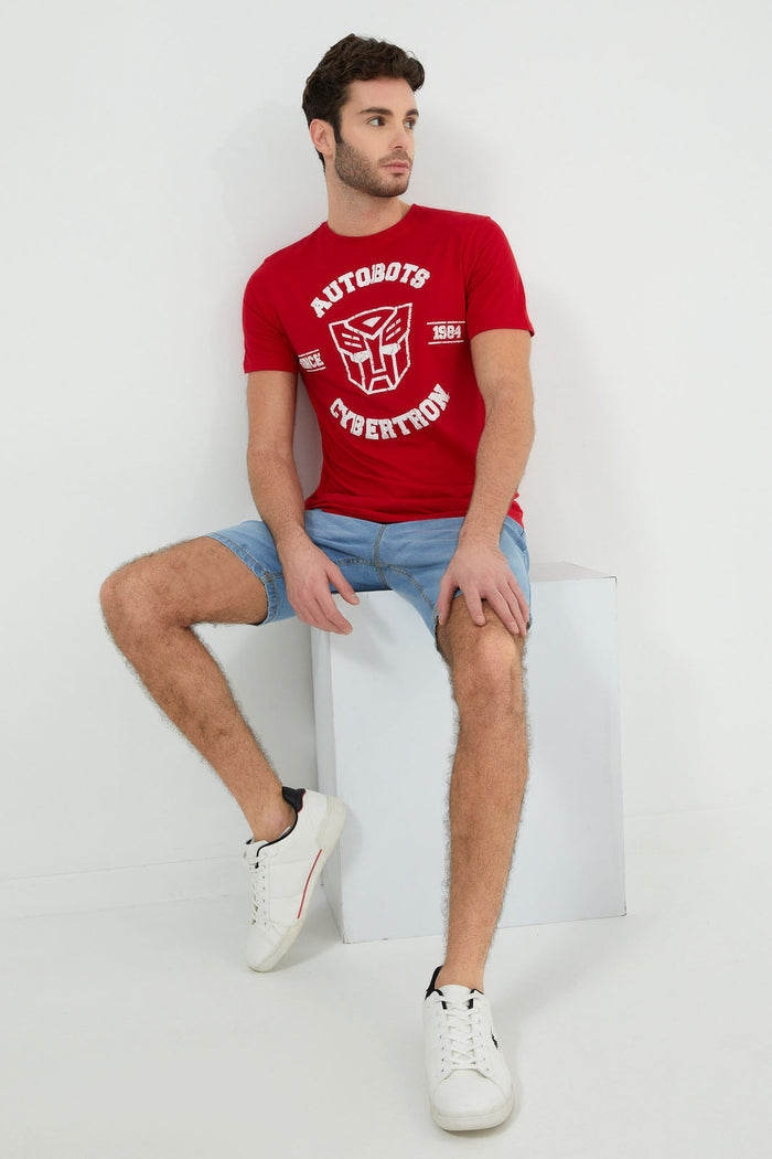 Redtag-Red-Autobots-Crew-Neck-T-Shirt-Colour:Red,-Filter:Men's-Clothing,-Men-T-Shirts,-New-In,-New-In-Men,-Non-Sale,-S22B,-Section:Men-Men's-