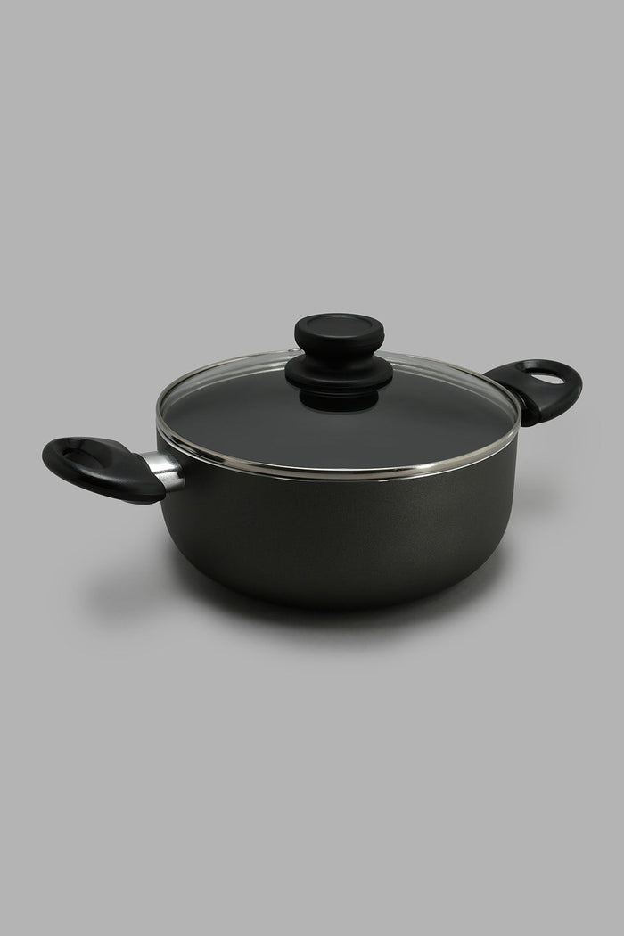 Redtag-Black-Aluminum-Non-Stick-Dutch-Oven-With-Glass-Lid-(22cm)-Pans-Home-Dining-