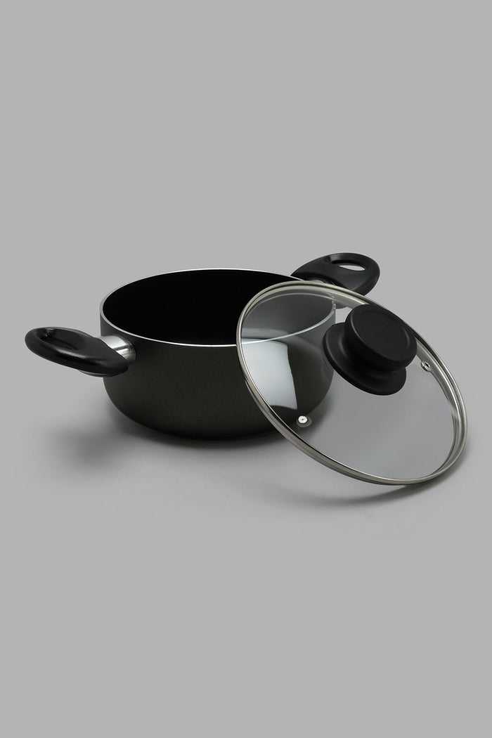 Redtag-Black-Aluminum-Non-Stick-Dutch-Oven-With-Glass-Lid-(22cm)-Pans-Home-Dining-