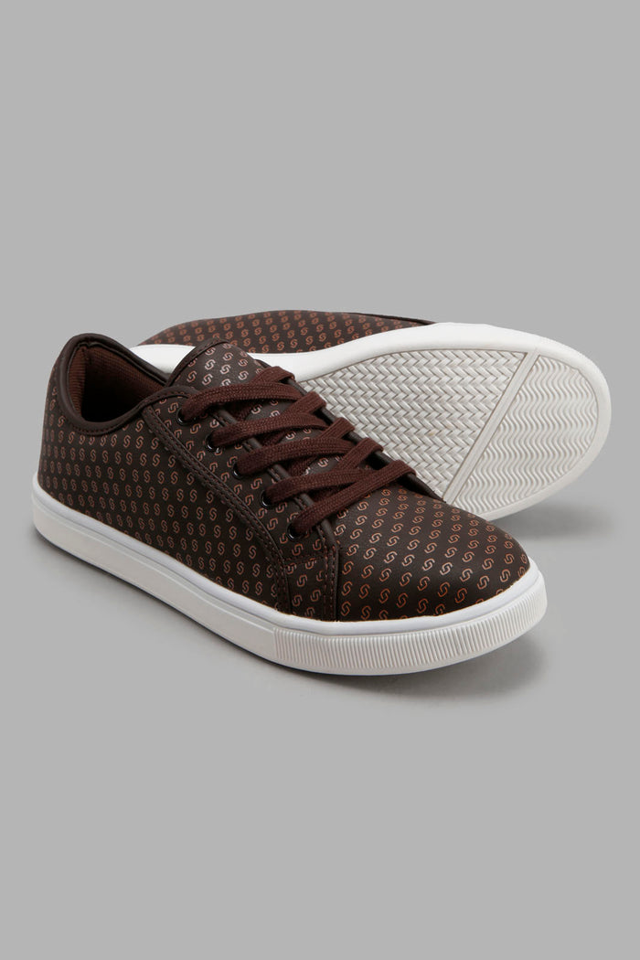 Redtag-Brown-Allover-Print-Sneaker-BSR-Shoes,-Category:Shoes,-Colour:Brown,-Deals:New-In,-Filter:Boys-Footwear-(5-to-14-Yrs),-New-In-BSR-FOO,-Non-Sale,-Section:Boys-(0-to-14Yrs),-W22A-Senior-Boys-5 to 14 Years