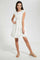 Redtag-White/Gold-Dobby-Dress-Dresses-Senior-Girls-9 to 14 Years