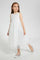 Redtag-White-Floral-Embellished-Dress-Dresses-Girls-2 to 8 Years