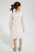 Redtag-Pink-Knee-Length-Jacquard-Dress-Dresses-Girls-2 to 8 Years