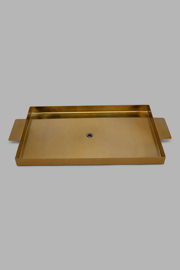 Redtag-Gold-Metal-Rectangle-Tray-Category:Trays,-Colour:Gold,-Deals:New-In,-Filter:Home-Dining,-HMW-DIN-Serveware,-New-In-HMW-DIN,-Non-Sale,-Section:Homewares,-W22A-Home-Dining-