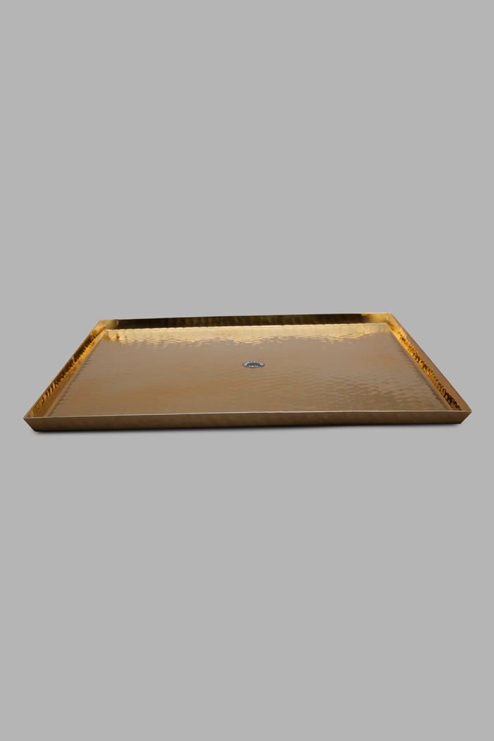 Redtag-Gold-Metal-Square-Hammered-Platter-Category:Trays,-Colour:Gold,-Deals:New-In,-Filter:Home-Dining,-HMW-DIN-Serveware,-New-In-HMW-DIN,-Non-Sale,-Section:Homewares,-W22A-Home-Dining-