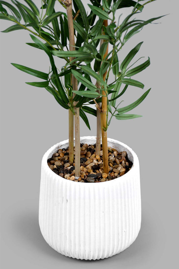 Redtag-Artificial-Bigplant-In-White-Ribbed-Pot-Category:Plants-&-Flowers,-Colour:White,-Filter:Home-Decor,-HMW-HOM-Dea-Decorative-Accessories,-New-In,-New-In-HMW-HOM,-Non-Sale,-PERIGOLD,-S22B,-Section:Homewares-Home-Decor-
