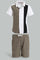 Redtag-Brown-And-White-Cut-And-Sew-Shirt-And-Short-Set-Sets-Infant-Boys-3 to 24 Months