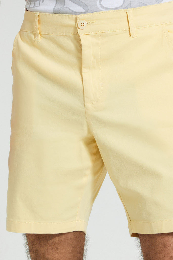 Redtag-Yellow-Short-With-Drawstring-Swimwear--
