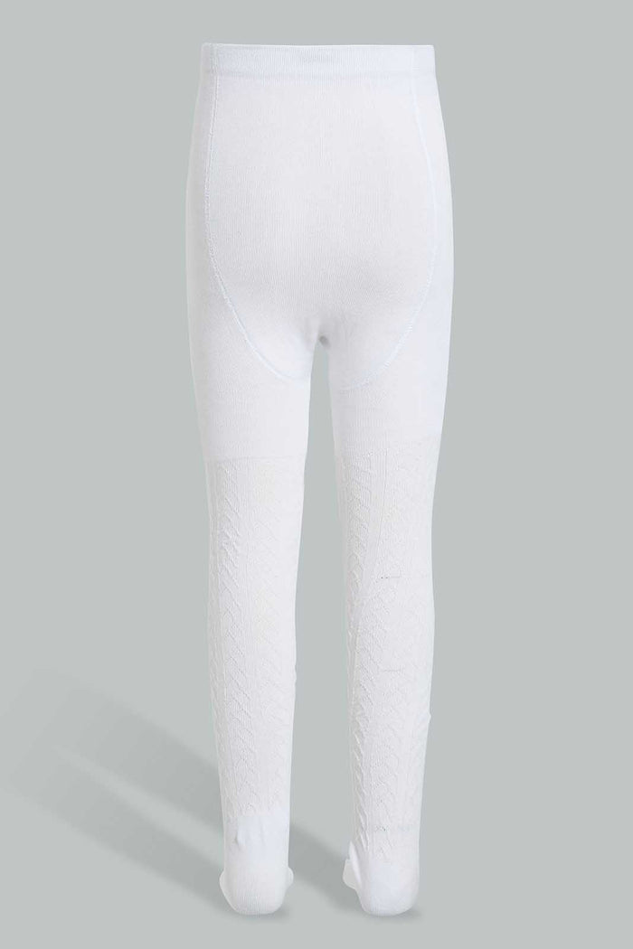 Redtag-White-Jacquard-Tights-For-Girlssdds-365,-BTS,-Category:Tights,-Colour:White,-Deals:New-In,-ESS,-Filter:Girls-(2-to-8-Yrs),-GIR-Tights,-IMP,-NDAY,-New-In-GIR-APL,-Section:Girls-(0-to-14Yrs)-Girls-2 to 8 Years