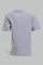 Redtag-Grey-Melange-Short-Sleeve-Henley-Jacuard-Tshirt-Henley-T-Shirts-Infant-Boys-3 to 24 Months