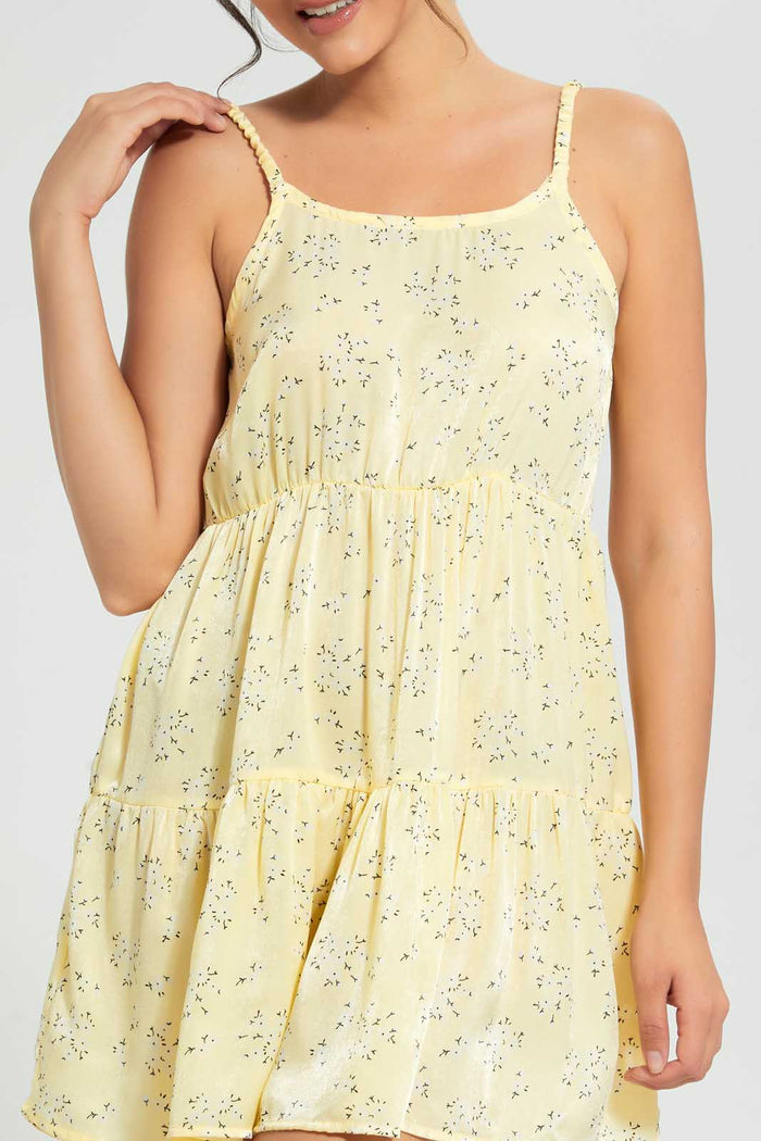 Redtag-Yellow-Floral-Printed-Chemise-Chemises-Women's-