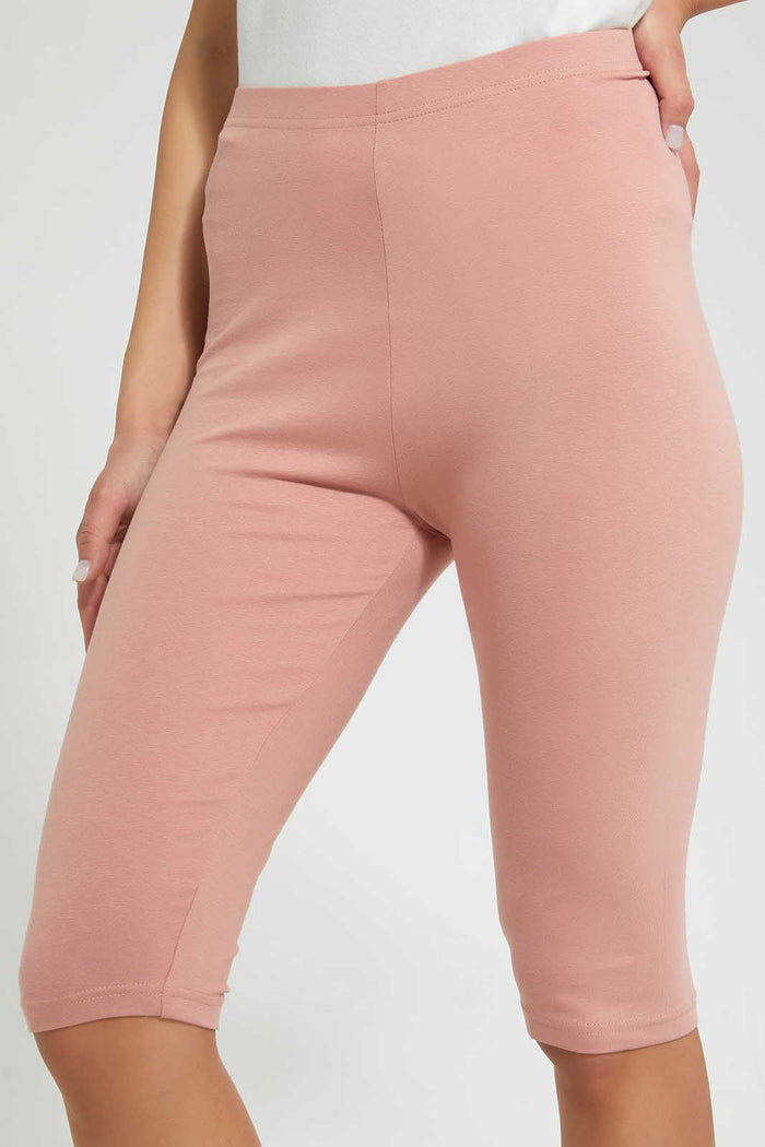 Redtag-Pink-Knee-Length-Capri-Leggings-Women's-