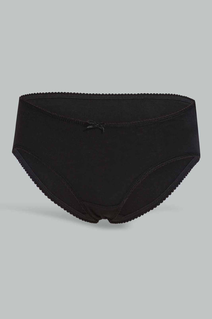 Redtag-Black-Plain-Boyleg-Brief-(5-Pack)-365,-Category:Briefs,-Colour:Black,-ESS,-Filter:Women's-Clothing,-New-In,-New-In-Women-APL,-Non-Sale,-Section:Women,-Women-Briefs-Women's-