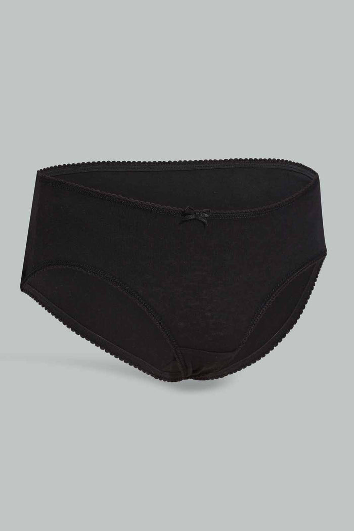 Redtag-Black-Plain-Boyleg-Brief-(5-Pack)-365,-Category:Briefs,-Colour:Black,-ESS,-Filter:Women's-Clothing,-New-In,-New-In-Women-APL,-Non-Sale,-Section:Women,-Women-Briefs-Women's-