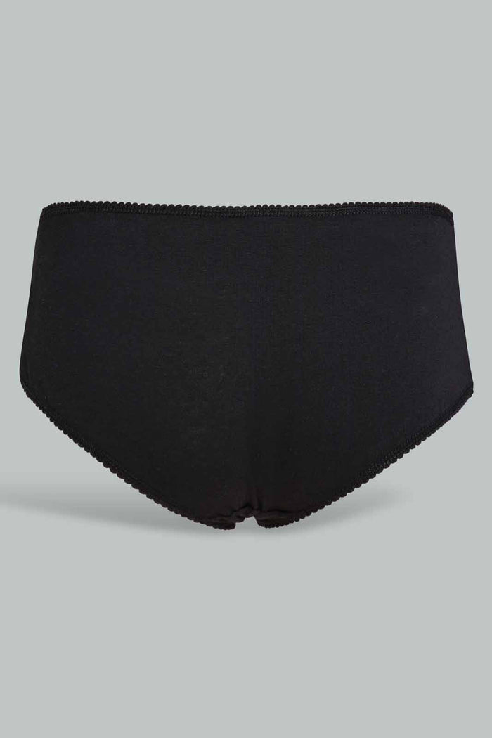 Redtag-Black-Plain-Boyleg-Brief-(5-Pack)-365,-Category:Briefs,-Colour:Black,-ESS,-Filter:Women's-Clothing,-New-In,-New-In-Women-APL,-Non-Sale,-Section:Women,-Women-Briefs-Women's-