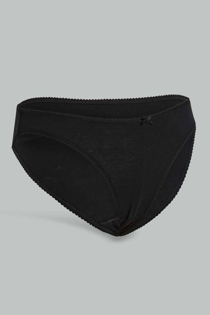 Redtag-Black-Plain-Bikini-Briefs(5-Pack)-Briefs-Bikini-Women's-