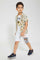 Redtag-White-Print-Short-Active-Shorts-Boys-2 to 8 Years