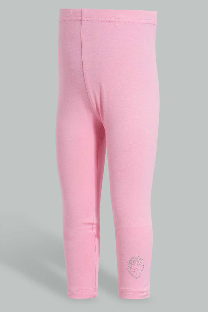 Redtag-Pink-Solid-Legging-Leggings-Infant-Girls-3 to 24 Months