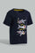 Redtag-Navy-Shark-Ss-T-Shirt-Graphic-Prints-Infant-Boys-3 to 24 Months