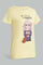 Redtag-Yellow-Basic-T-Shirt-Graphic-T-Shirts-Senior-Girls-9 to 14 Years