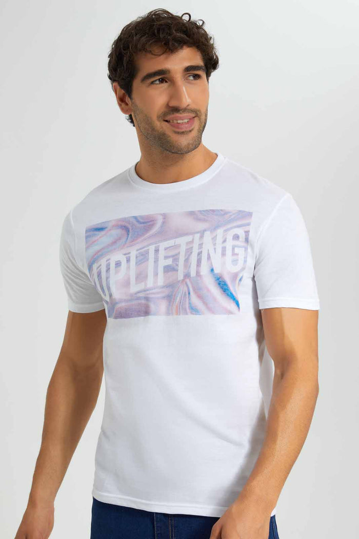 Redtag-White-Graphic-T-Shirt-Category:T-Shirts,-Colour:White,-Deals:4-For-90,-Deals:New-In,-Filter:Men's-Clothing,-Men-T-Shirts,-New-In-Men-APL,-S22C,-Section:Men,-TBL-Men's-